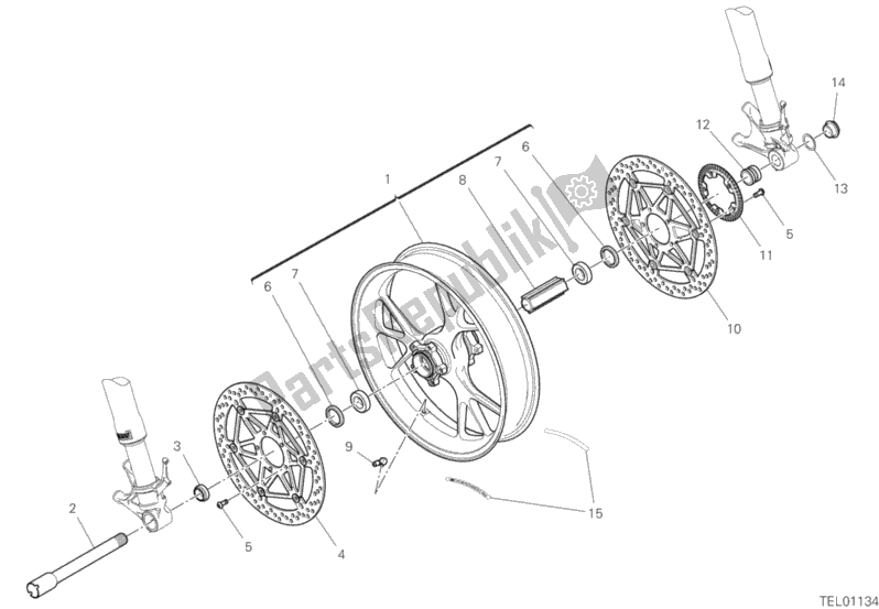 Tutte le parti per il Ruota Anteriore del Ducati Superbike Panigale V4 S Corse 1100 2019